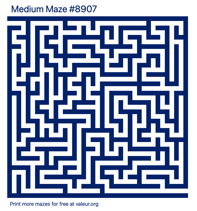 Free Printable Medium Maze number 8907