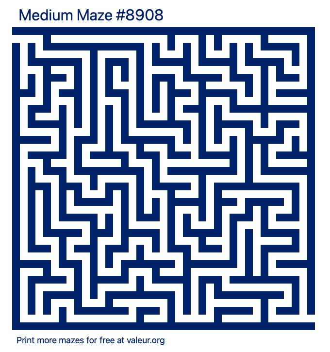 Free Printable Medium Maze number 8908