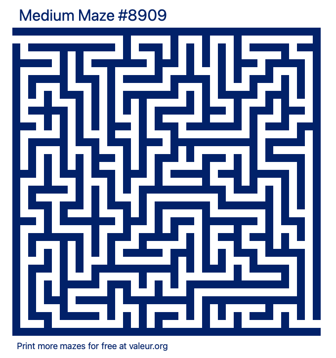 Free Printable Medium Maze number 8909