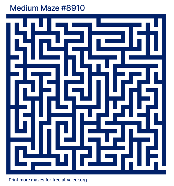 Free Printable Medium Maze number 8910