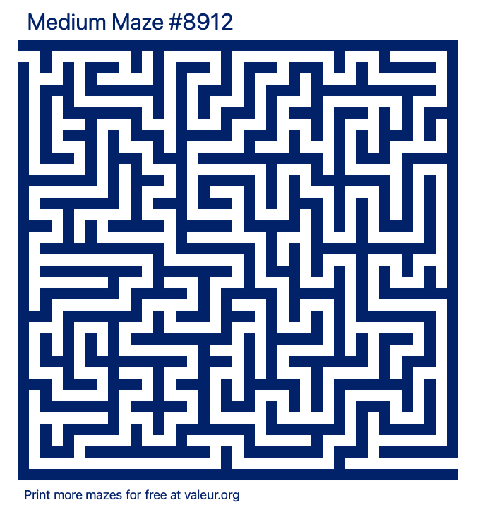 Free Printable Medium Maze number 8912