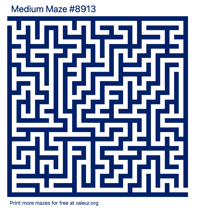 Free Printable Medium Maze number 8913