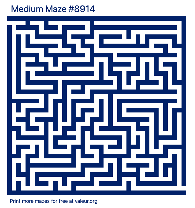 Free Printable Medium Maze number 8914