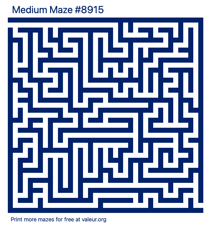 Free Printable Medium Maze number 8915