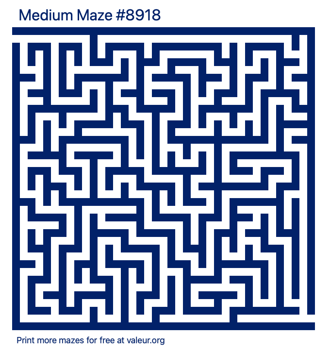 Free Printable Medium Maze number 8918