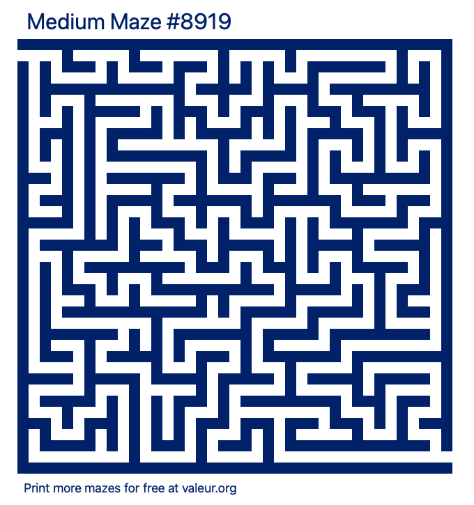 Free Printable Medium Maze number 8919