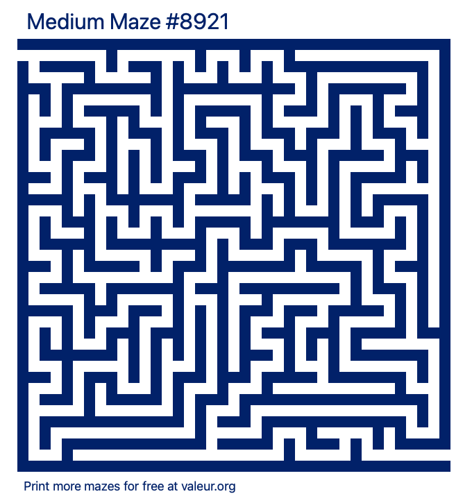 Free Printable Medium Maze number 8921