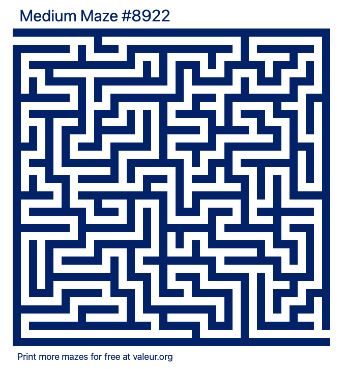 Free Printable Medium Maze number 8922