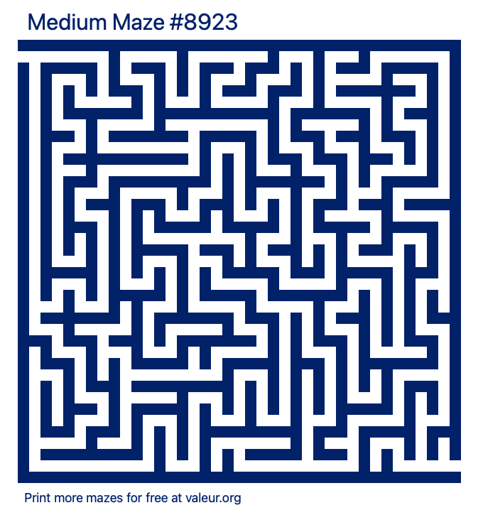 Free Printable Medium Maze number 8923