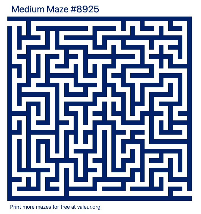 Free Printable Medium Maze number 8925