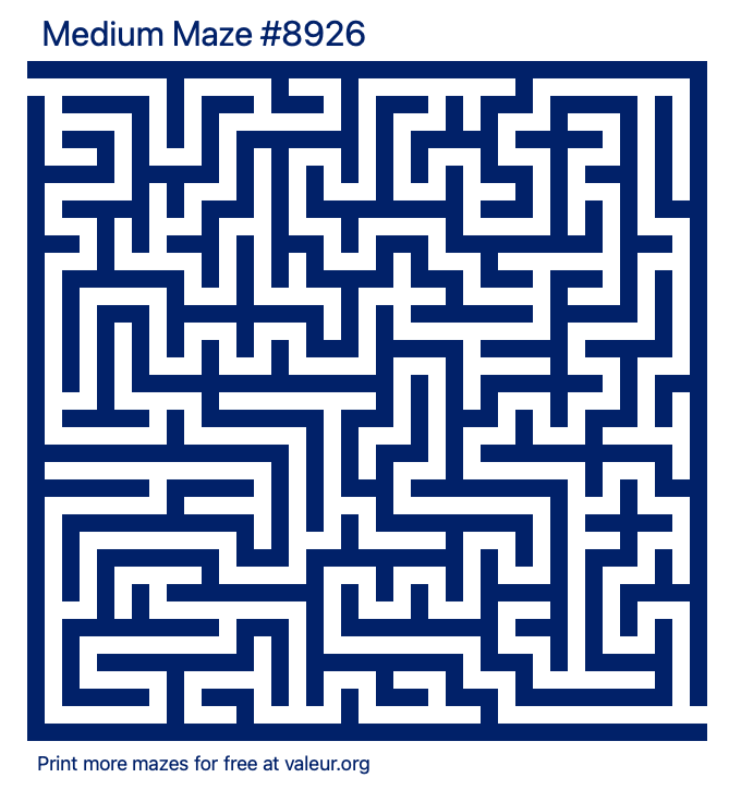 Free Printable Medium Maze number 8926