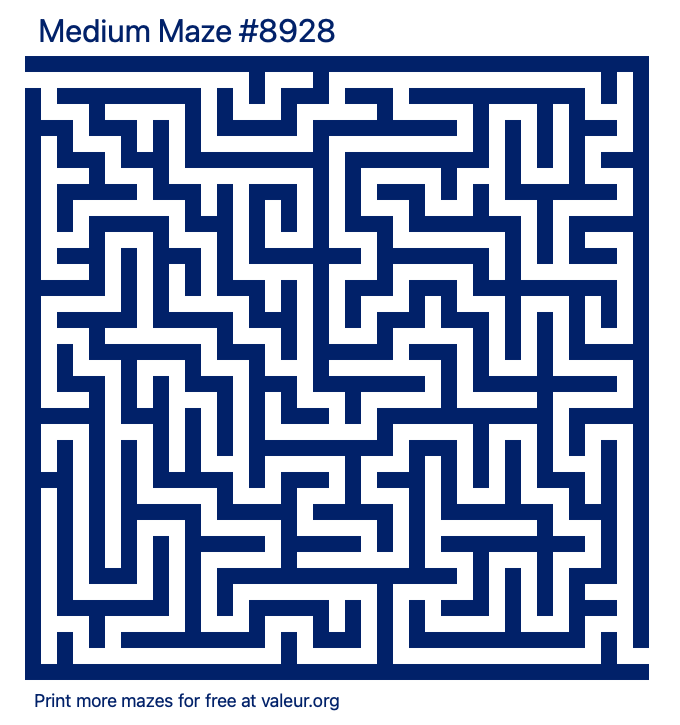Free Printable Medium Maze number 8928