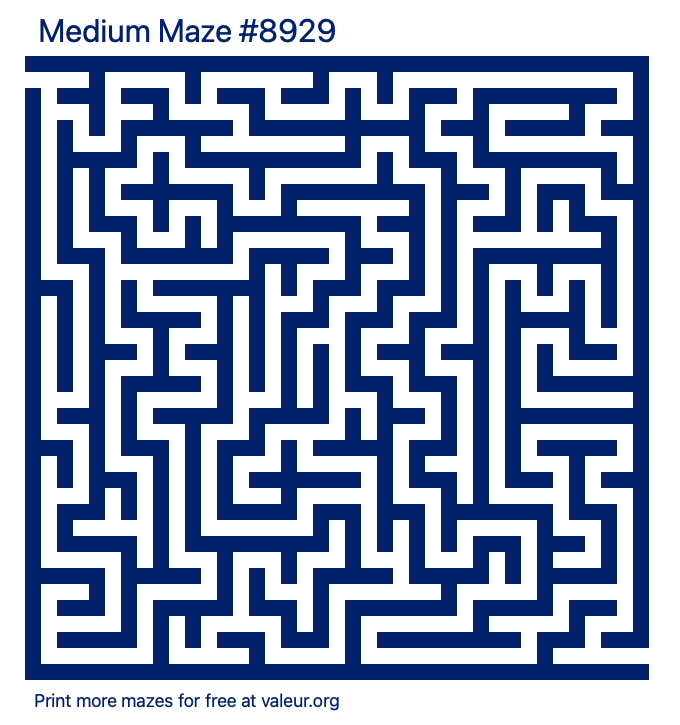 Free Printable Medium Maze number 8929