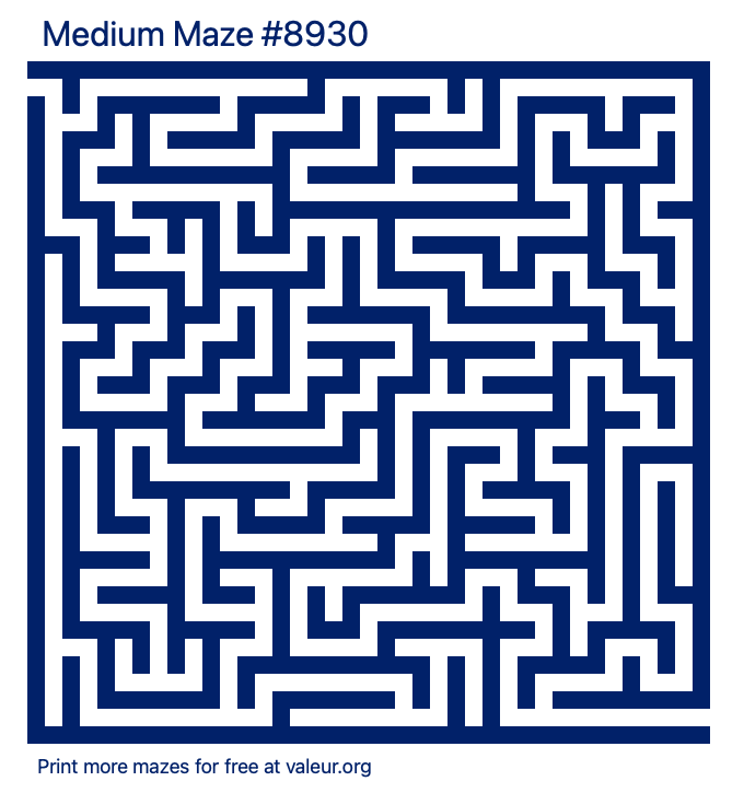 Free Printable Medium Maze number 8930