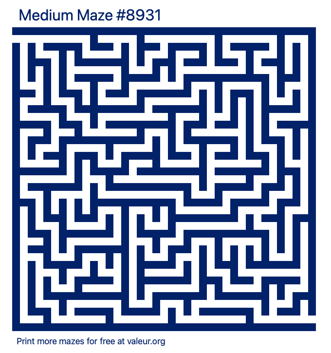 Free Printable Medium Maze number 8931