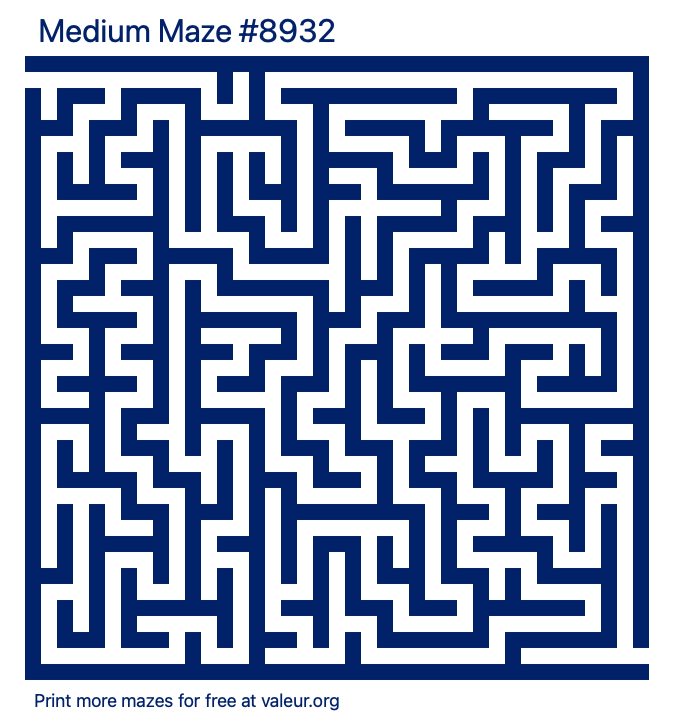 Free Printable Medium Maze number 8932