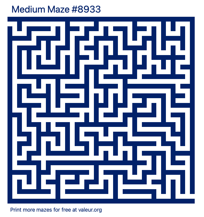 Free Printable Medium Maze number 8933