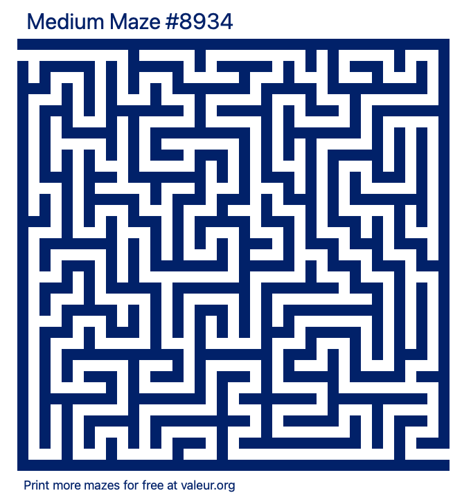 Free Printable Medium Maze number 8934