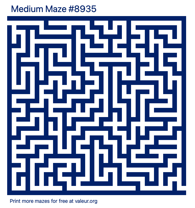 Free Printable Medium Maze number 8935