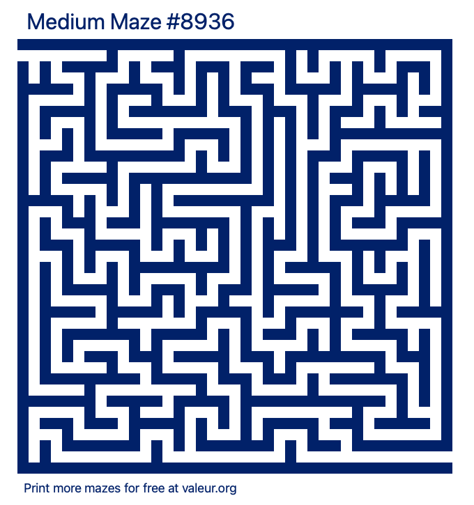 Free Printable Medium Maze number 8936
