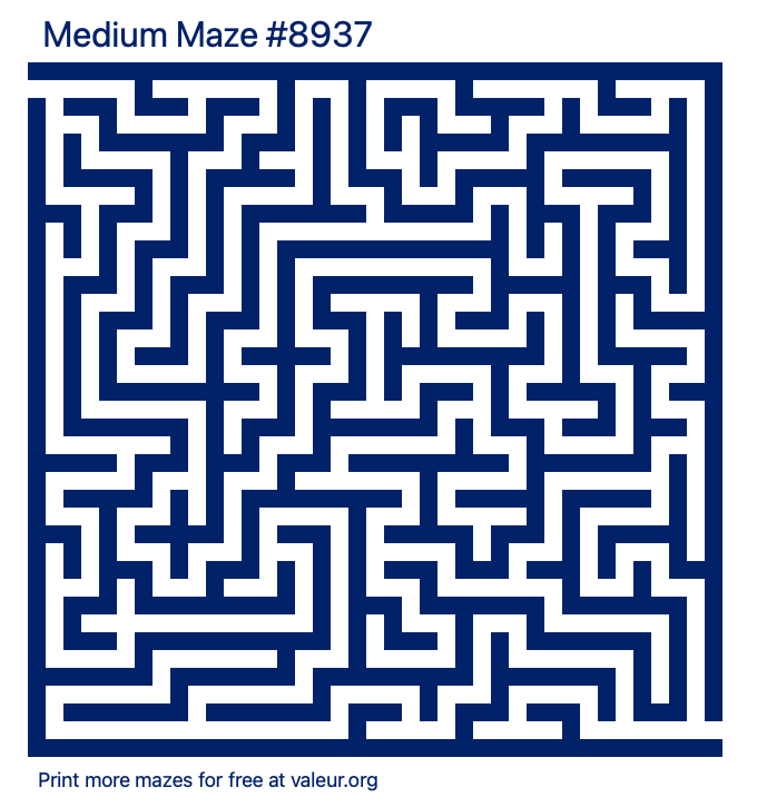 Free Printable Medium Maze number 8937