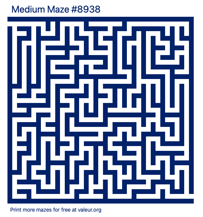 Free Printable Medium Maze number 8938