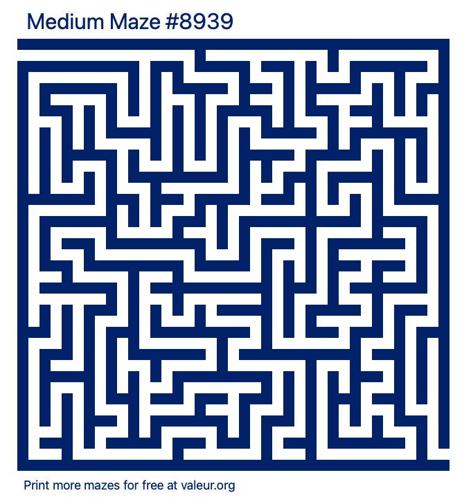 Free Printable Medium Maze number 8939