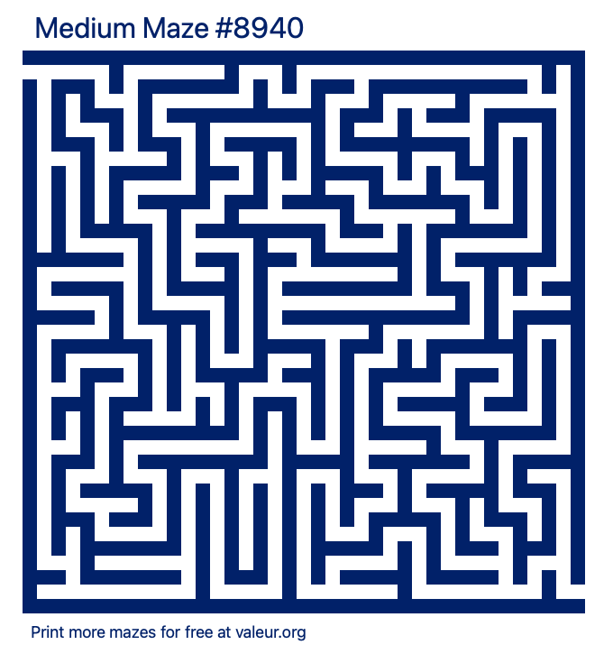 Free Printable Medium Maze number 8940