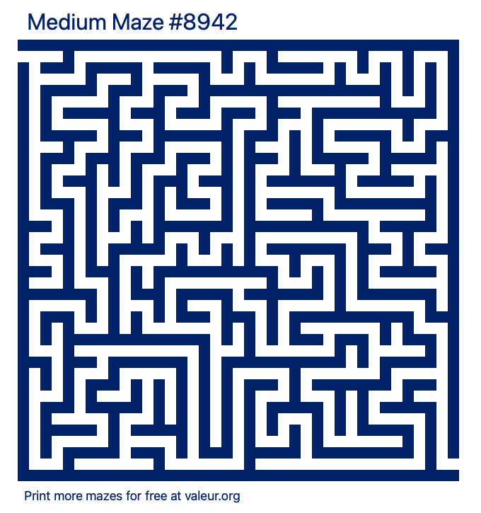 Free Printable Medium Maze number 8942