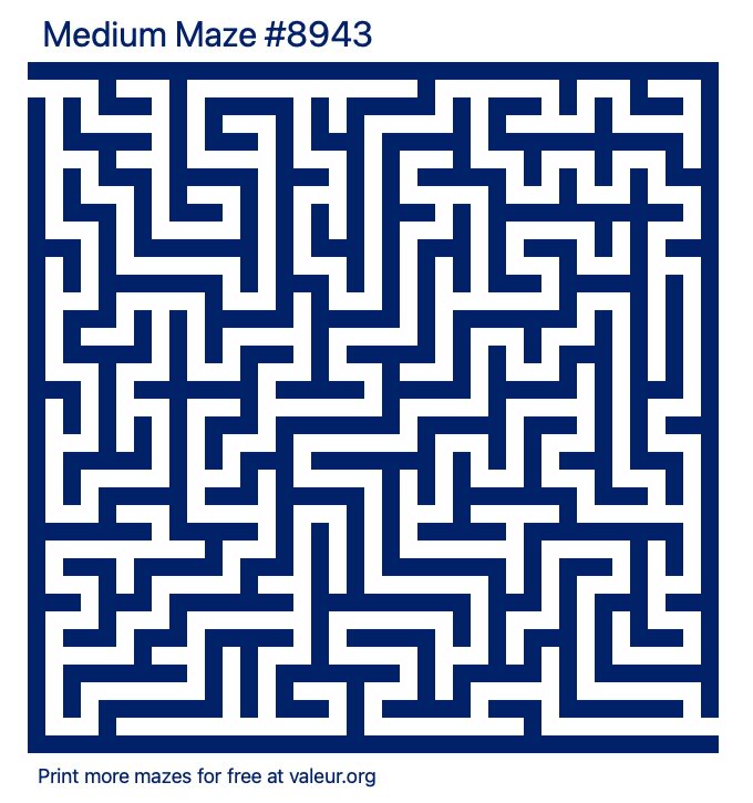 Free Printable Medium Maze number 8943