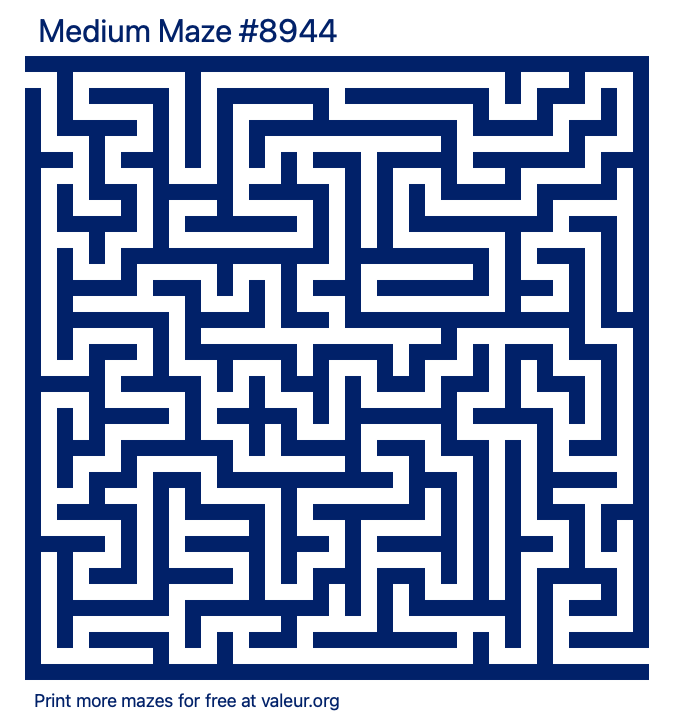 Free Printable Medium Maze number 8944