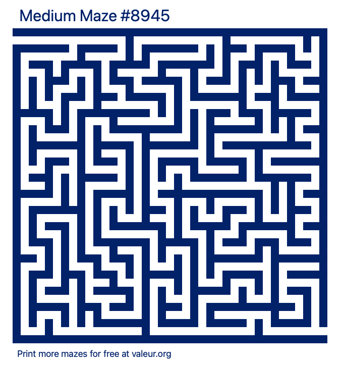 Free Printable Medium Maze number 8945
