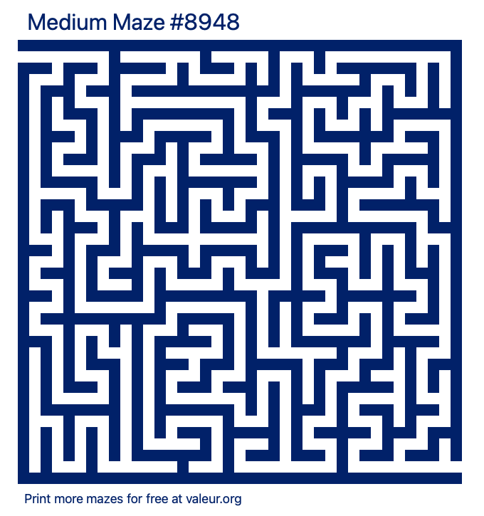 Free Printable Medium Maze number 8948