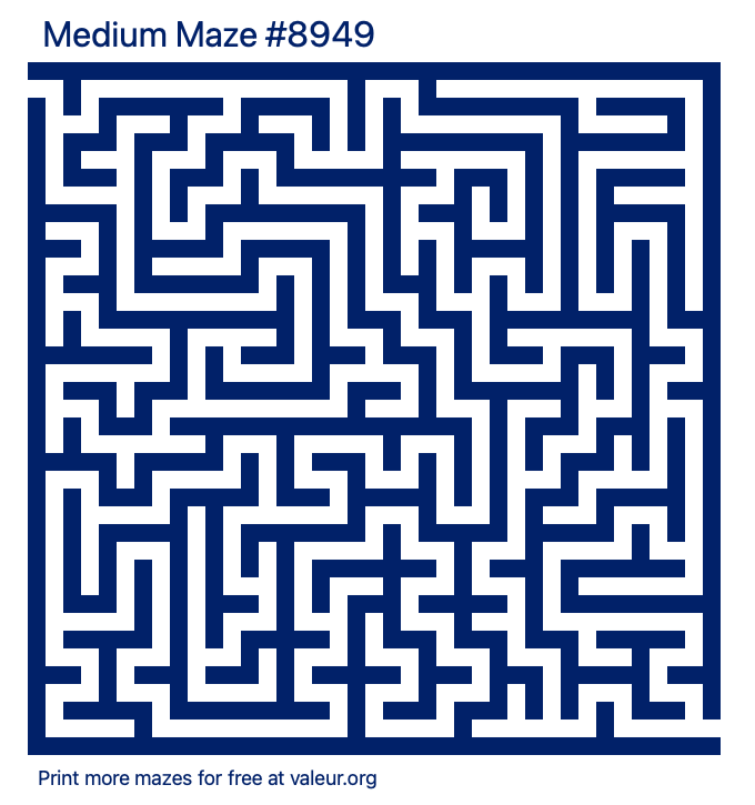 Free Printable Medium Maze number 8949