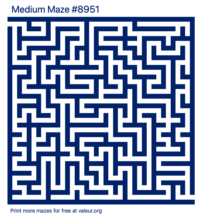 Free Printable Medium Maze number 8951