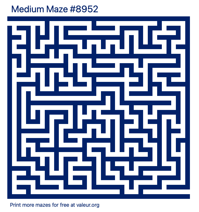 Free Printable Medium Maze number 8952