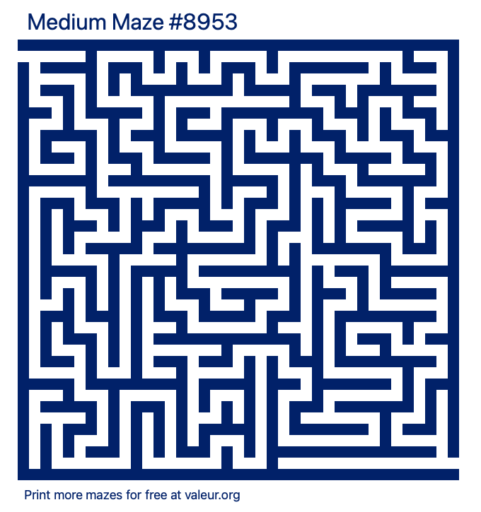 Free Printable Medium Maze number 8953