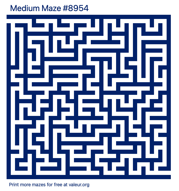 Free Printable Medium Maze number 8954