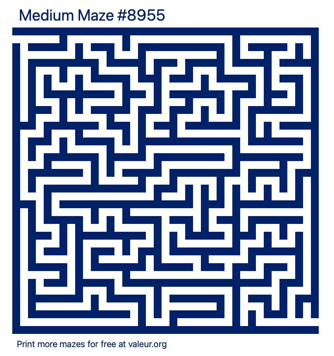 Free Printable Medium Maze number 8955