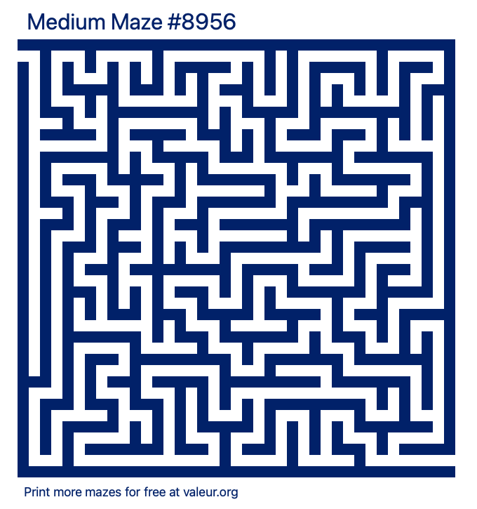 Free Printable Medium Maze number 8956