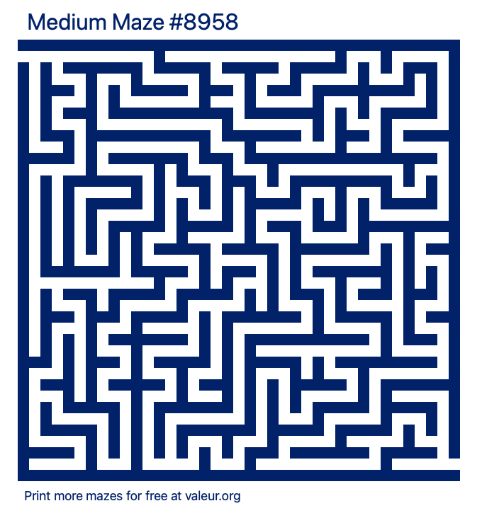 Free Printable Medium Maze number 8958