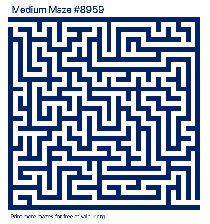 Free Printable Medium Maze number 8959