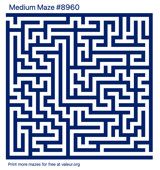 Free Printable Medium Maze number 8960