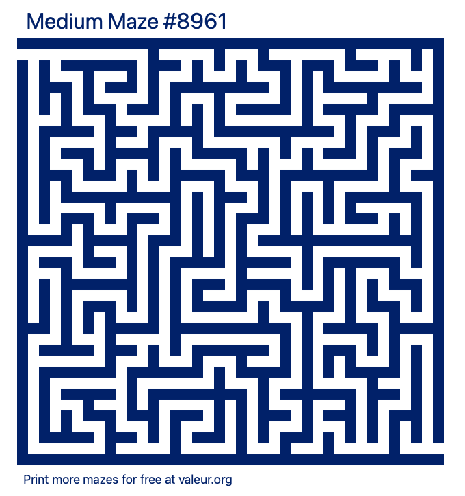 Free Printable Medium Maze number 8961