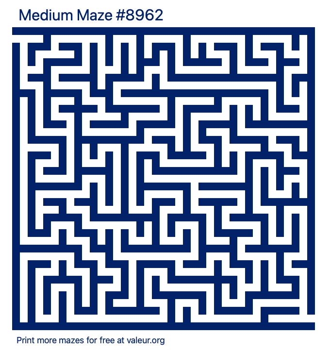 Free Printable Medium Maze number 8962
