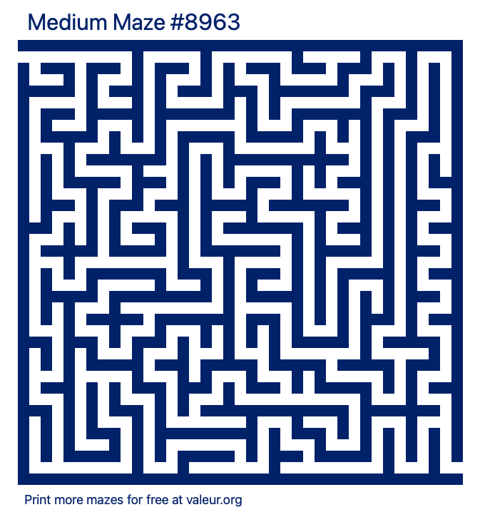 Free Printable Medium Maze number 8963