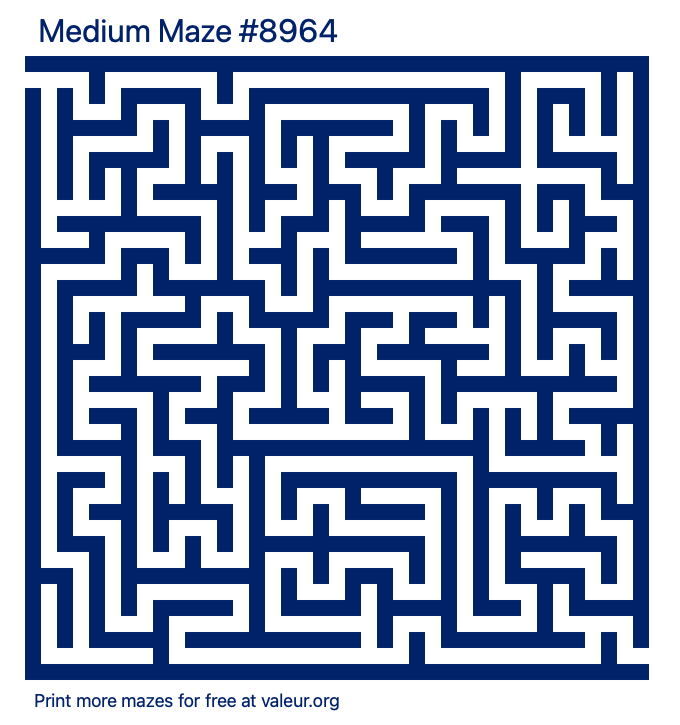 Free Printable Medium Maze number 8964
