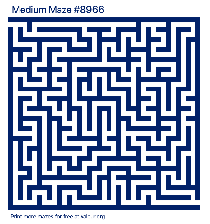 Free Printable Medium Maze number 8966