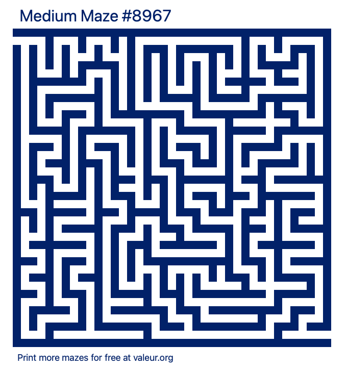 Free Printable Medium Maze number 8967