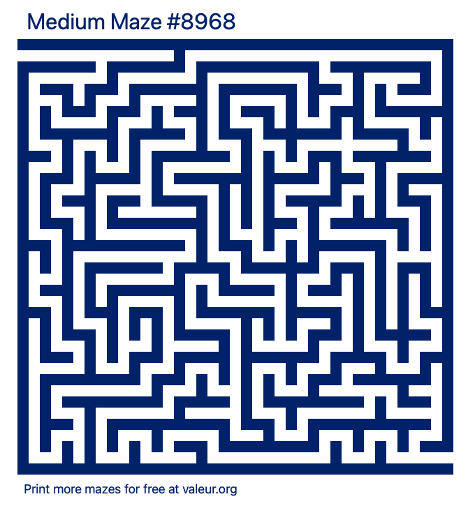Free Printable Medium Maze number 8968